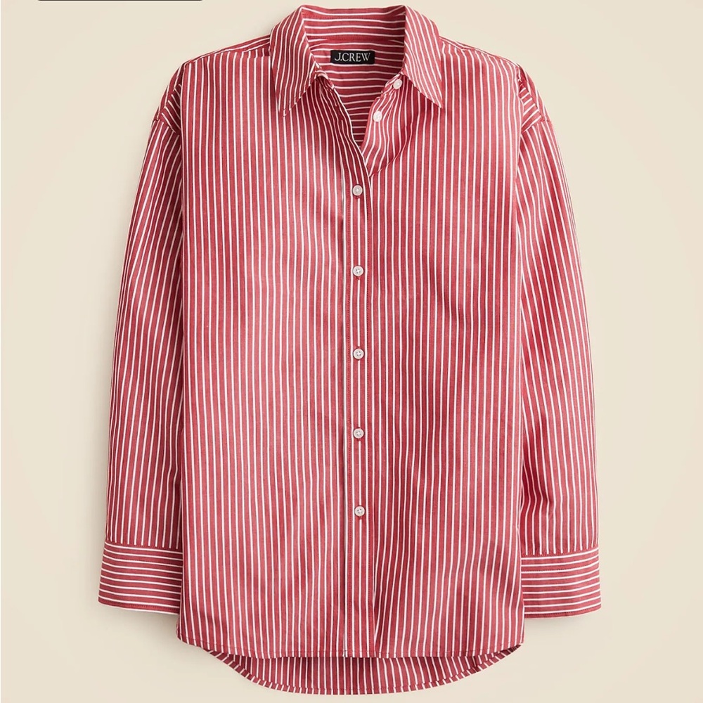 J.Crew Étienne oversized shirt in striped cotton poplin sz M